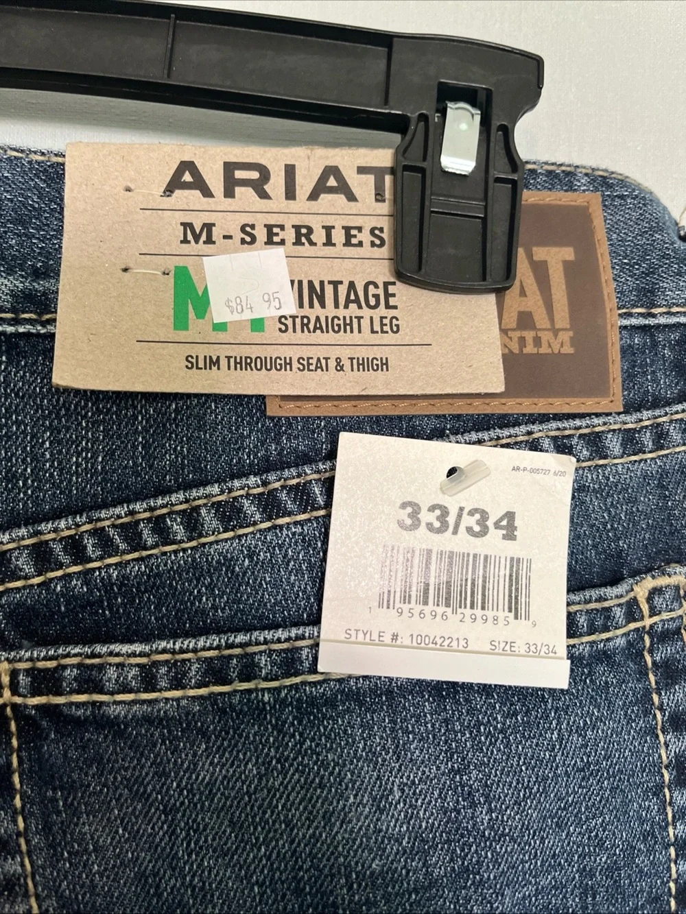 Ariat M1 Vintage 33/34 Blue Straight-Leg Jeans NWT